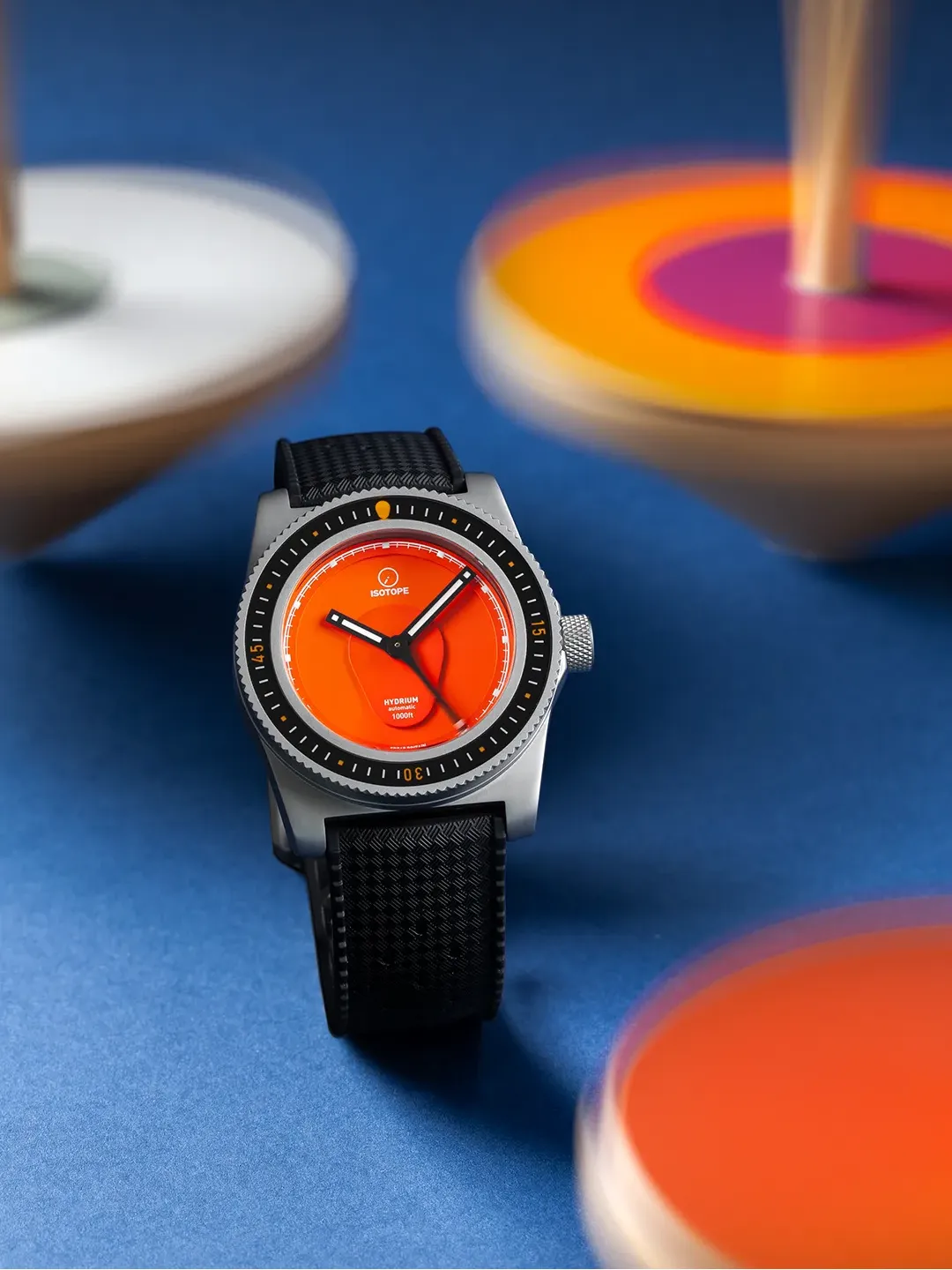 Isotope wristwatch, studio product photograph